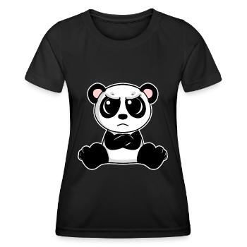 Cute panda is annoyed - Women's Functional T-Shirt - black - Front - AI Model Female 172 light (172cm)