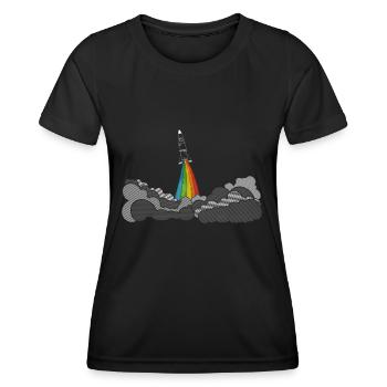Rocket rakete (space shuttle) - Frauen Funktions-T-Shirt - Schwarz - Vorne - AI Model Female 172 light (172cm)