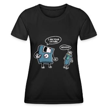 USB-Diskette Lustige Informationstechnologie - Frauen Funktions-T-Shirt - Schwarz - Vorne - AI Model Female 172 light (172cm)
