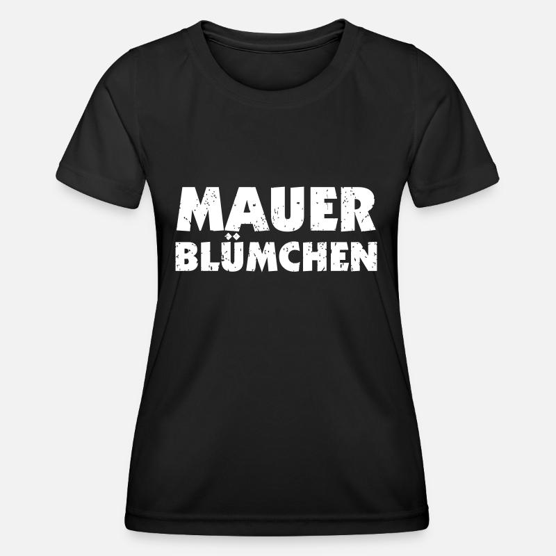 Mauerblümchen - Frauen Funktions-T-Shirt - Schwarz