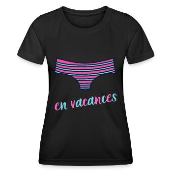 en vacances maillot de bain femme été vacances - T-shirt sport Femme - noir - Devant - AI Model Female 172 light (172cm)
