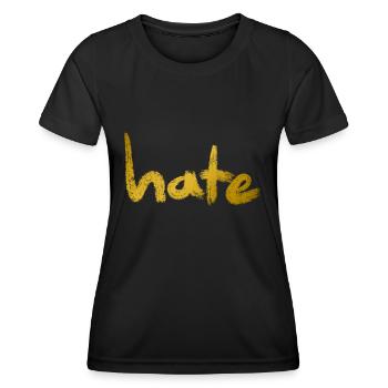Texte de haine Or - T-shirt sport Femme - noir - Devant - AI Model Female 172 light (172cm)