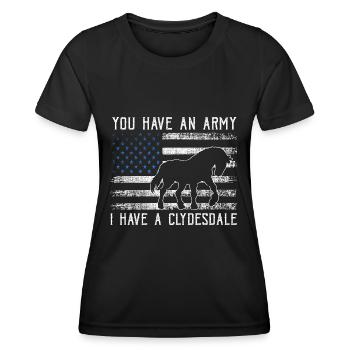 Clydesdale Design für Clydesdale Reiter - Frauen Funktions-T-Shirt - Schwarz - Vorne - AI Model Female 172 light (172cm)