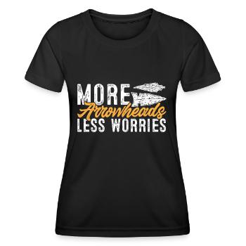 Arrowhead Hunting Pfeilspitzen Sammler - Frauen Funktions-T-Shirt - Schwarz - Vorne - AI Model Female 172 light (172cm)