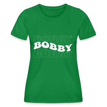 Drôle Bobby Groovy 4 Hommes Femmes Cool Bobby Tie Dye - T-shirt sport Femme - vert - Devant - AI Model Female 172 dark (172cm)