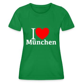 i love München - Frauen Funktions-T-Shirt - Kelly Green - Vorne - AI Model Female 172 dark (172cm)