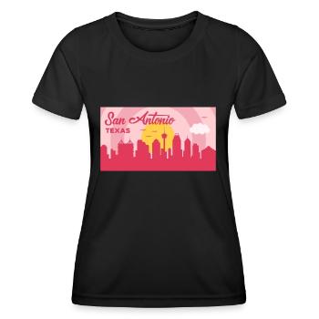 San Antonio Texas Skyline Design for Proud San - Women's Functional T-Shirt - black - Front - AI Model Female 172 light (172cm)