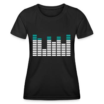 Égaliseur d’énergie musicale Beat - T-shirt sport Femme - noir - Devant - AI Model Female 172 light (172cm)