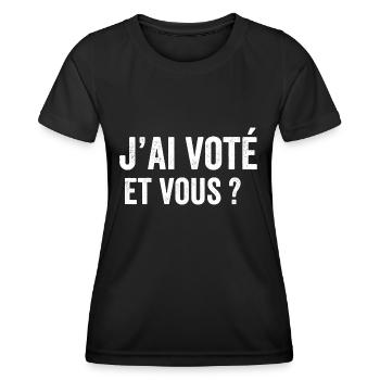 J'ai voté et vous ? Elections 2024 - T-shirt sport Femme - noir - Devant - AI Model Female 172 light (172cm)