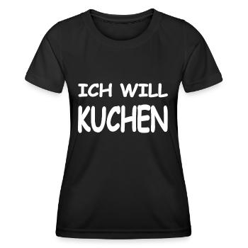 Kuchen - Frauen Funktions-T-Shirt - Schwarz - Vorne - AI Model Female 172 light (172cm)