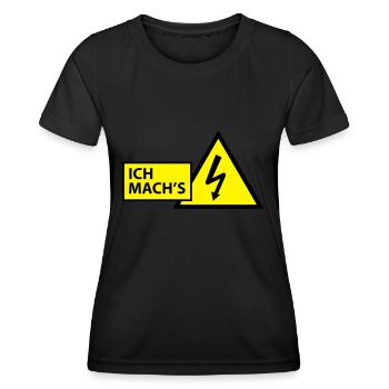 Elektriker - Frauen Funktions-T-Shirt - Schwarz - Vorne - AI Model Female 172 light (172cm)