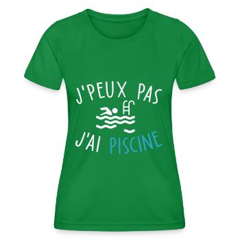 je peux pas j'ai piscine / humour natation - T-shirt sport Femme - vert - Devant - AI Model Female 172 dark (172cm)