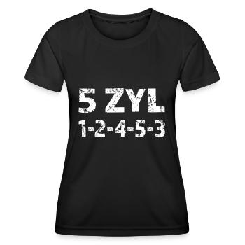 5 Zylinder Fünf Zylinder - Frauen Funktions-T-Shirt - Schwarz - Vorne - AI Model Female 172 light (172cm)