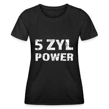 5 Zylinder Fünf Zylinder - Frauen Funktions-T-Shirt - Schwarz - Vorne - AI Model Female 172 light (172cm)