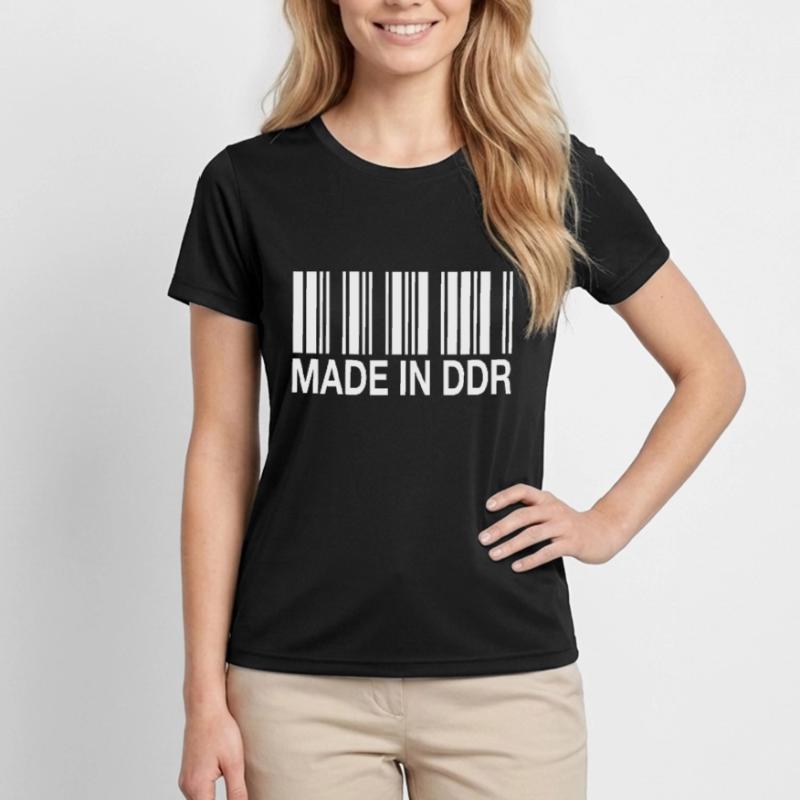 Fabriqué en DDR Barcode Strichcode T-shirt sport Femme