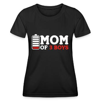 Mom of 3 Boys - Frauen Funktions-T-Shirt - Schwarz - Vorne - AI Model Female 172 light (172cm)