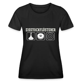 Eisstockschießen Eisstock Flüsterer Stockschießen - Frauen Funktions-T-Shirt - Schwarz - Vorne - AI Model Female 172 light (172cm)