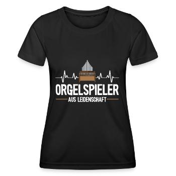 Orgel Herzschlag Orgelspieler aus Leidenschaft Org - Frauen Funktions-T-Shirt - Schwarz - Vorne - AI Model Female 172 light (172cm)