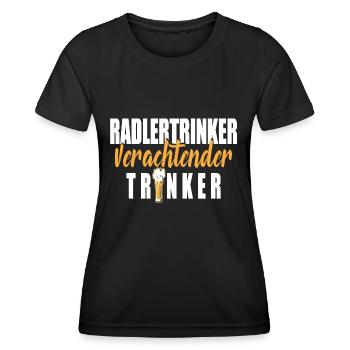 Radlertrinker verachtender Trinker - Frauen Funktions-T-Shirt - Schwarz - Vorne - AI Model Female 172 light (172cm)