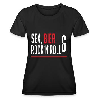 Sex, Bier, & Rock´N´Roll - Frauen Funktions-T-Shirt - Schwarz - Vorne - AI Model Female 172 light (172cm)