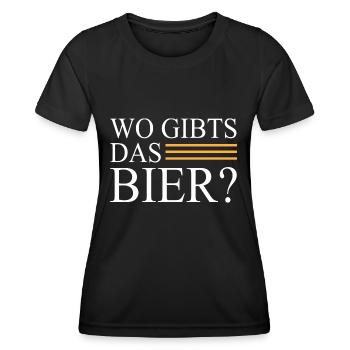 Wo gibts das Bier - Frauen Funktions-T-Shirt - Schwarz - Vorne - AI Model Female 172 light (172cm)