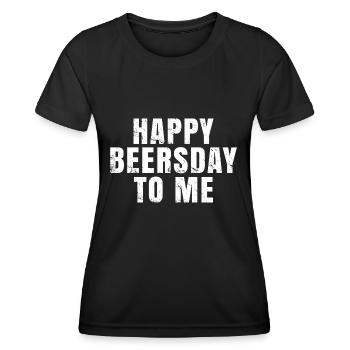 Happy Beersday to me - Frauen Funktions-T-Shirt - Schwarz - Vorne - AI Model Female 172 light (172cm)