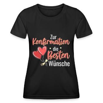 Konfirmation die Besten Wünsche Konfirmand - Frauen Funktions-T-Shirt - Schwarz - Vorne - AI Model Female 172 light (172cm)