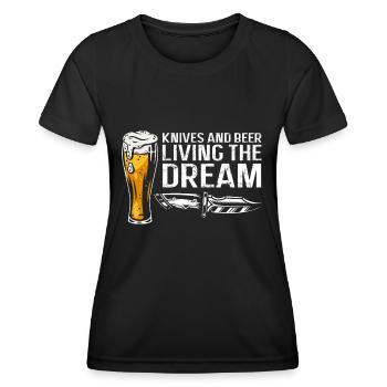 Father and Messerasmmler Messerfan Papa Design - Women's Functional T-Shirt - black - Front - AI Model Female 172 light (172cm)