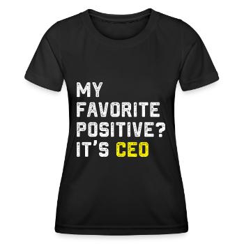 mon poste préféré son Ceo Design - T-shirt sport Femme - noir - Devant - AI Model Female 172 light (172cm)