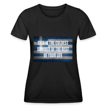 Climate Change Slogan Greece Gift Idea - Women's Functional T-Shirt - black - Front - AI Model Female 172 light (172cm)