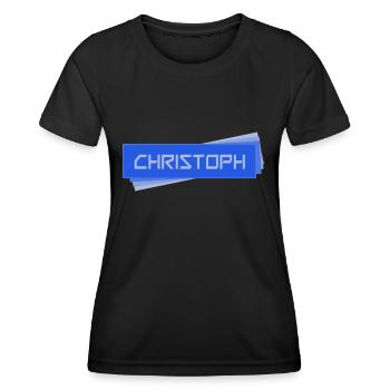 Namensschild CHRISTOPH Christoph - Frauen Funktions-T-Shirt - Schwarz - Vorne - AI Model Female 172 light (172cm)