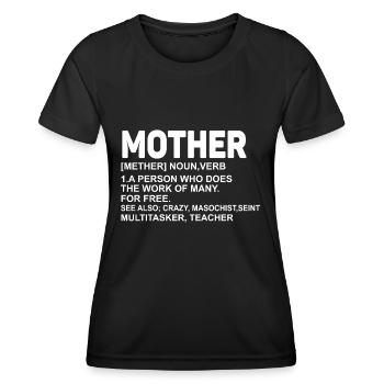 Noun Definition Nutrition pour maman mère - T-shirt sport Femme - noir - Devant - AI Model Female 172 light (172cm)