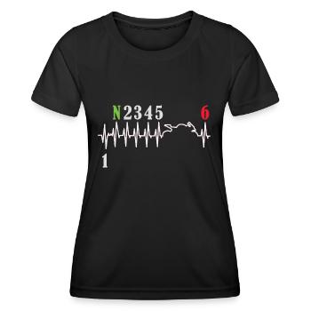 Motorcycle Gear Shift Heartbeat Biker - Women's Functional T-Shirt - black - Front - AI Model Female 172 light (172cm)