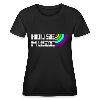 House Music LGBTQI+ Pixel Rainbow - Frauen Funktions-T-Shirt - Schwarz - Vorne - AI Model Female 172 light (172cm)