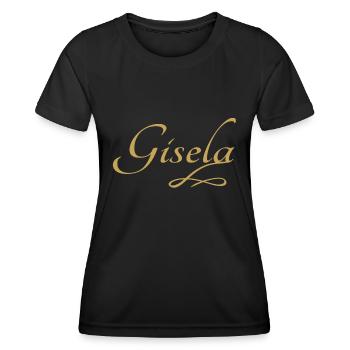 Prénom de Gisela - T-shirt sport Femme - noir - Devant - AI Model Female 172 light (172cm)