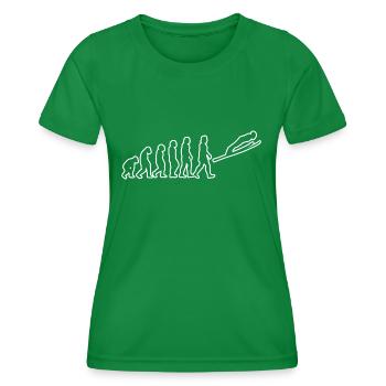 Skispringer Ski Skifliegen Wintersport Skisprung - Frauen Funktions-T-Shirt - Kelly Green - Vorne - AI Model Female 172 dark (172cm)