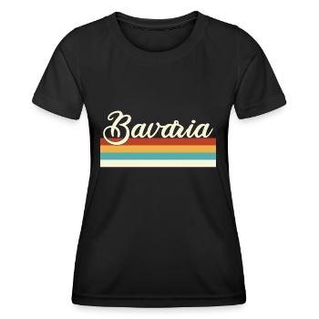 Bavière - Bavière - Allemagne - Rétro - Vintage - T-shirt sport Femme - noir - Devant - AI Model Female 172 light (172cm)