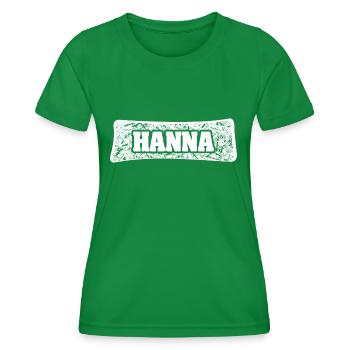 Geschenk für Hanna - Frauen Funktions-T-Shirt - Kelly Green - Vorne - AI Model Female 172 dark (172cm)