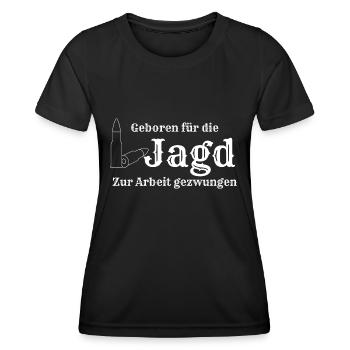 Geboren für die Jagd - Frauen Funktions-T-Shirt - Schwarz - Vorne - AI Model Female 172 light (172cm)