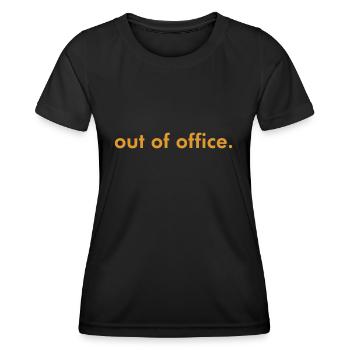 out of office - Nicht im Büro - ausserhaus - Außense - Women's Functional T-Shirt - black - Front - AI Model Female 172 light (172cm)