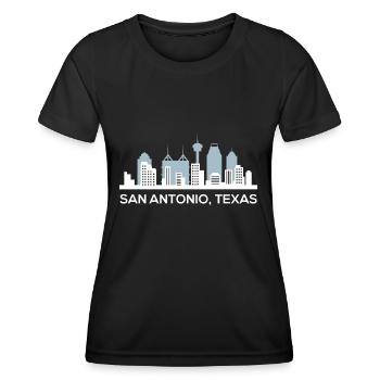 San Antonio Texas Skyline Design for Proud San - Women's Functional T-Shirt - black - Front - AI Model Female 172 light (172cm)