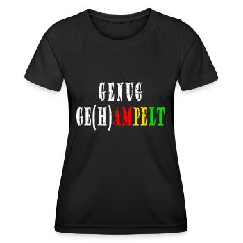 GENUG GE(H)AMPELT Ampel-Protest - Frauen Funktions-T-Shirt - Schwarz - Vorne - AI Model Female 172 light (172cm)