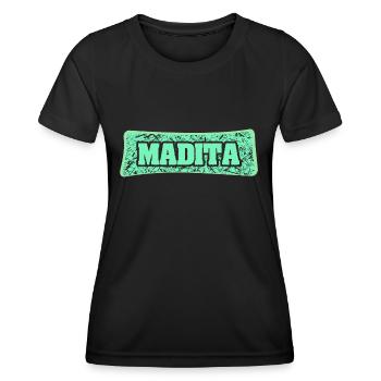 Madita comme nom de naissance - T-shirt sport Femme - noir - Devant - AI Model Female 172 light (172cm)