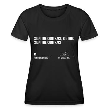 Boxer Signature Der Vertrag Big Boy Boxen - Frauen Funktions-T-Shirt - Schwarz - Vorne - AI Model Female 172 light (172cm)