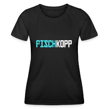 Fischkopp Fisch Fischkopf Küste Angler Fischer - Frauen Funktions-T-Shirt - Schwarz - Vorne - AI Model Female 172 light (172cm)