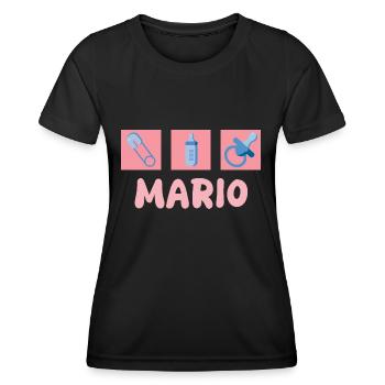 Mario - Frauen Funktions-T-Shirt - Schwarz - Vorne - AI Model Female 172 light (172cm)