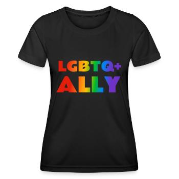 LGBTQ-Verbündeter - Frauen Funktions-T-Shirt - Schwarz - Vorne - AI Model Female 172 light (172cm)