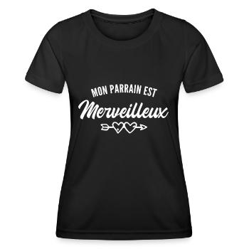 Mon parrain est merveilleux - T-shirt sport Femme - noir - Devant - AI Model Female 172 light (172cm)