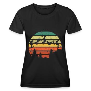 Vintage Stunt Scooter Pedal Scooter Boys Gift - Women's Functional T-Shirt - black - Front - AI Model Female 172 light (172cm)