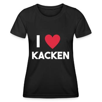 Ich liebe Kacken - Frauen Funktions-T-Shirt - Schwarz - Vorne - AI Model Female 172 light (172cm)